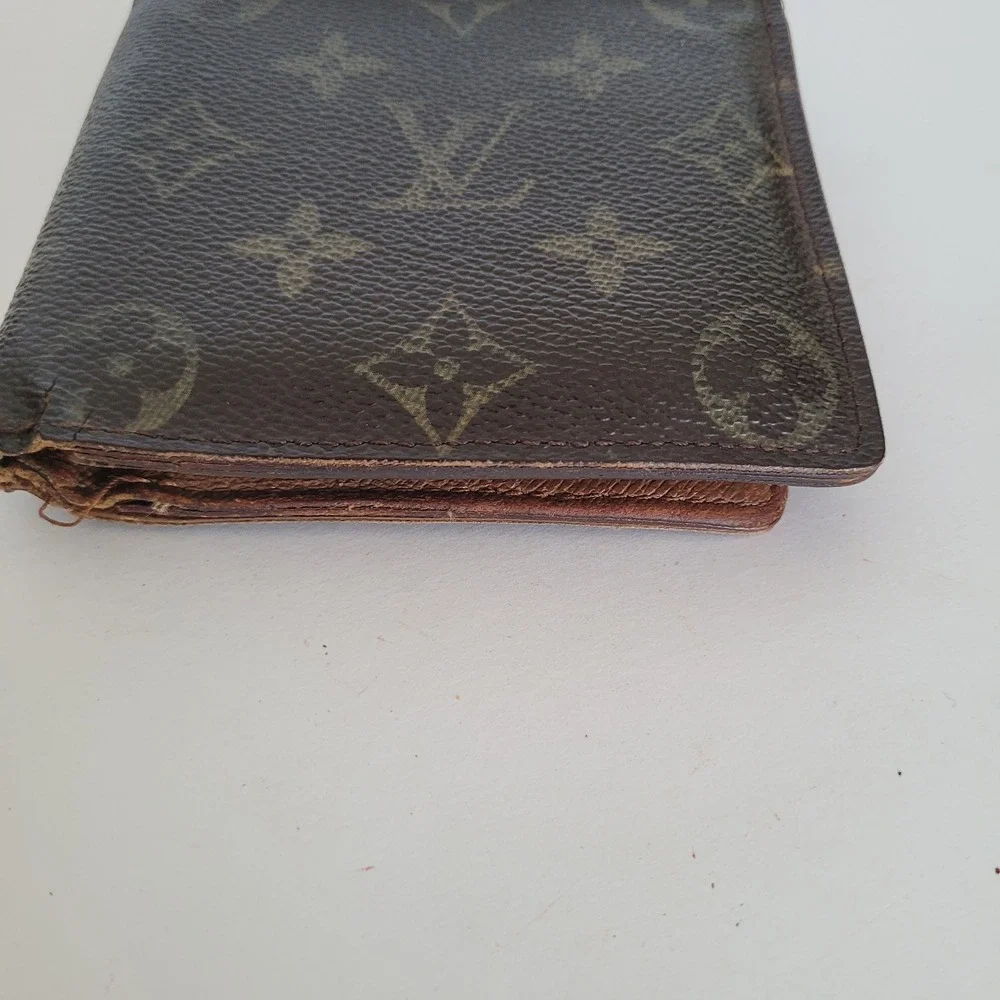 Louis Vuitton Monogram Bifold Wallet Brown Canvas CA0038 Made in Spain Men Women